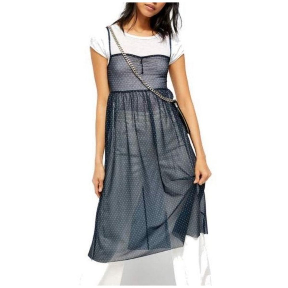 NEW Free People Madeline Slip Dress Polka Dot - Picture 3 of 11